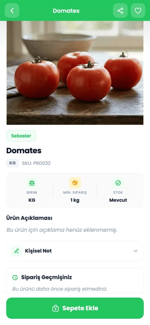 Ürün ekranı